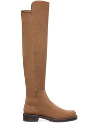 Stuart Weitzman - 5050 Bold Boot, Boots And Booties, , Sport Suede/Stretch Gabardine - Lyst