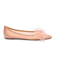 Stuart Weitzman - Blushing Bow Flat, Flats And Loafers, , Lacquered Nappa/Mesh - Lyst