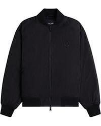 Fred Perry - Leather Patch Bomber Jacket - Lyst