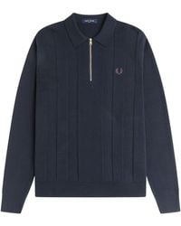 Fred Perry - Tonal Stripe Knitted Shirt - Lyst