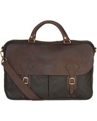 Barbour - Wax Leather Briefcase - Lyst