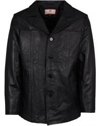 real hoxton - Leather Reefer Jacket - Lyst