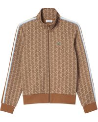 Lacoste - Paris Jacquard Monogram Zipped Sweatshirt - Lyst