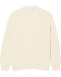 Lacoste - Rib Knit Cardigan - Lyst