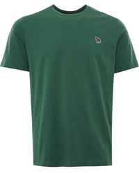 Paul Smith Organic-cotton Zebra Logo T-shirt - Green