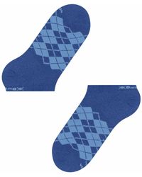 Burlington Burlington Soft Argyle Trainer Socks - Blue