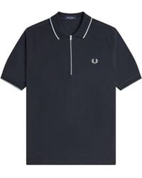 Fred Perry - Crepe Pique Polo Shirt - Lyst