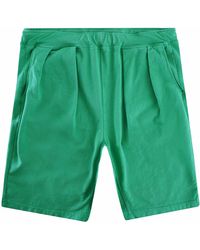 Monitaly French Terry Pleated Shorts - Green