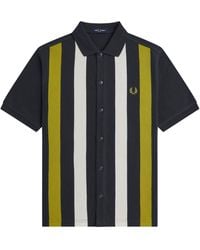 Fred Perry - Panelled Button Through Polo Shirt - Lyst