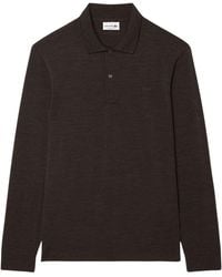 Lacoste - Regular Fit Long Sleeved Wool Polo Shirt - Lyst