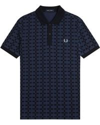 Fred Perry - Jacquard Print Polo Shirt - Lyst