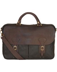Barbour - Wax Leather Briefcase - Lyst