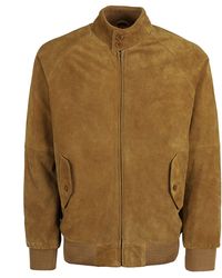 real hoxton - Suede Harrington Jacket - Lyst