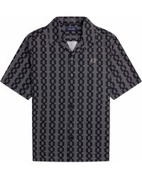 Fred Perry - Cable Print Revere Collar Shirt - Lyst