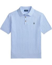 Polo Ralph Lauren - Cable-Knit Cotton Polo-Collar Jumper - Lyst