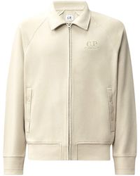 C.P. Company - C.P Company Diagonal Raised Fleece Polo Zip Sweatshirt - Lyst