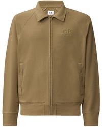 C.P. Company - C.P Company Diagonal Raised Fleece Polo Zip Sweatshirt - Lyst