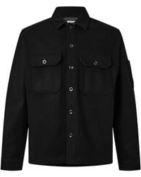 C.P. Company - Felted Wool Lens Button Overshirt - Lyst
