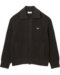 Lacoste - Chunky Knit Cardigan - Lyst