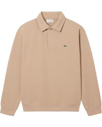 Lacoste - Polo Collar Piqué Sweatshirt - Lyst