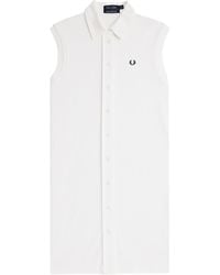 Fred Perry - Fred Perry Waffle Jersey Shirt Dress - Lyst