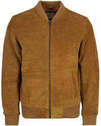 real hoxton - Suede Bomber Jacket - Lyst