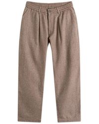 Universal Works - Wool Herringbone Pleated Track Pant - Lyst