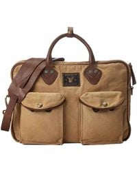 RRL - Leather-Trim Canvas Briefcase - Lyst