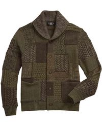 RRL - Patchwork Wool-Blend Shawl Cardigan - Lyst