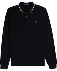 Fred Perry - M3636 Long Sleeve Twin Tipped Polo Shirt - Lyst