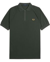Fred Perry - Zip Neck Polo Shirt - Lyst