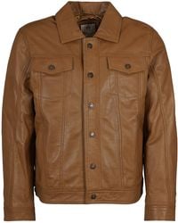real hoxton - Leather Trucker Jacket - Lyst