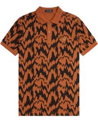 Fred Perry - Animal Print Polo Shirt - Lyst