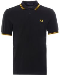 Fred Perry Twin Tipped Polo Top - Black