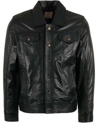 real hoxton - Leather Trucker Jacket - Lyst