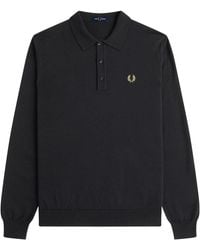 Fred Perry - K4535 Classic Knitted Long Sleeve Shirt - Lyst
