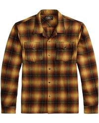 RRL - Plaid Wool-Blend Camp Shirt - Lyst