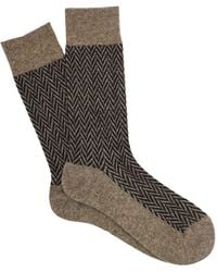 Anonymous Ism - Wool Herringbone Crew Socks - Lyst