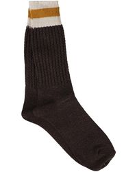 Anonymous Ism - Tuck Cuff Striped Crew Socks - Lyst