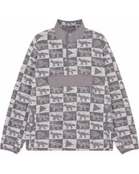 and wander - X Maison Kitsune Checkers Fleece Pullover - Lyst