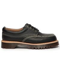 Dr. Martens - Lowell Wild Grain Leather Moc Toe - Lyst