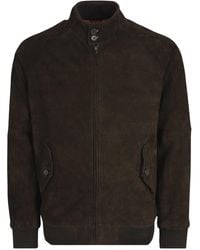 real hoxton - Suede Harrington Jacket - Lyst