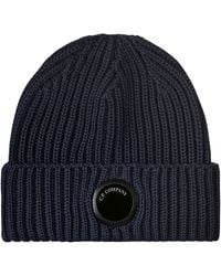 C.P. Company - C.P Company Extrafine Merino Wool Lens Beanie - Lyst