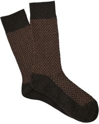 Anonymous Ism - Wool Herringbone Crew Socks - Lyst