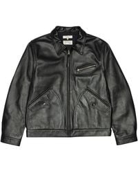 Nudie Jeans - Blake Zip Leather Jacket - Lyst