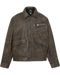 Timberland - Strafford Leather Bomber Jacket - Lyst