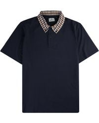 Aquascutum - Supima Check Collar Polo Shirt - Lyst