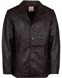real hoxton - Leather Reefer Jacket - Lyst