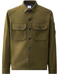 C.P. Company - Felted Wool Lens Button Overshirt - Lyst