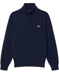 Lacoste - Cotton Jersey Roll Neck Sweater - Lyst